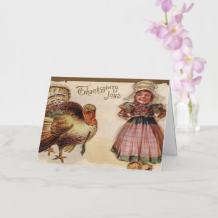 Charming Thanksgiving Joy Turkey Festive Foil Greeting Card