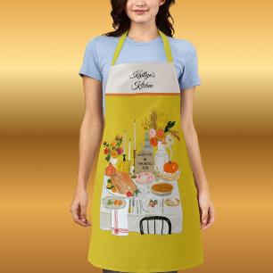 CHARMING THANKSGIVING TABLE PERSONALIZED APRON