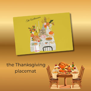 CHARMING THANKSGIVING TABLE PERSONALIZED PLACEMAT