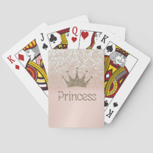 Charming Tiara, Princess, Glitter Bokeh Poker Cards
