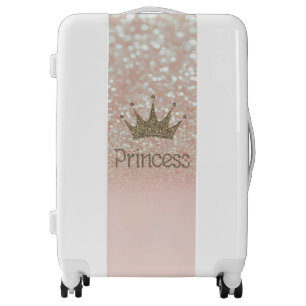 Charming Tiara, Princess, Glittery Bokeh Luggage
