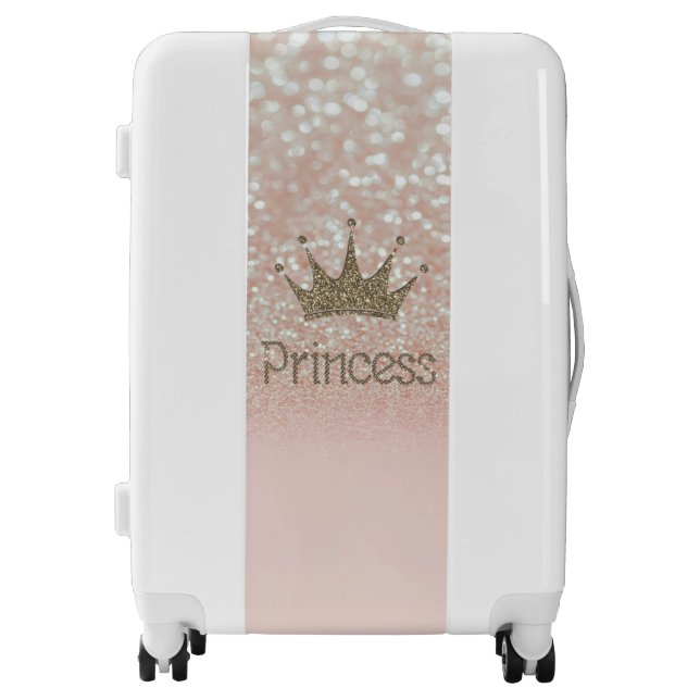 Charming Tiara, Princess, Glittery Bokeh Luggage (Front)
