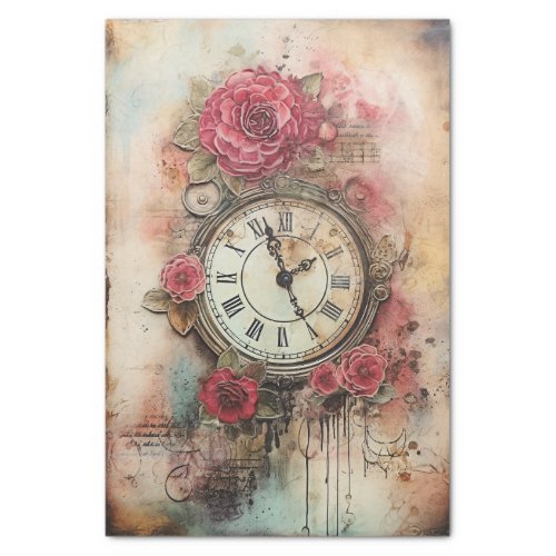 Charming Timepiece Mixed Media Tissue Paper