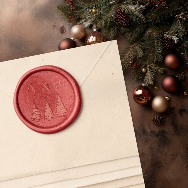 Charming Tis the Season Wedding Monogram  Wax Seal Sticker (Creator Uploaded)