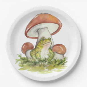 Charming Toad Under Mushroom Paper Plates