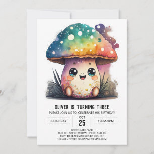 Charming Toadstool Editable Birthday Invitation