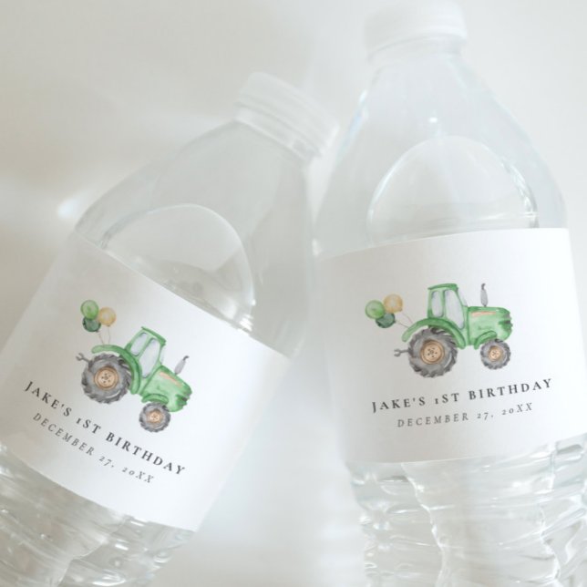 Charming Tractor Water Bottle Label (Creator Uploaded)