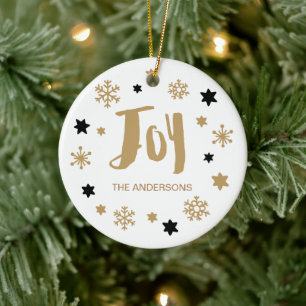 Charming Trendy Joy Holiday Ceramic Ornament