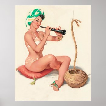Charming Trick Magic Pin Up Poster by VintagePinupStore at Zazzle