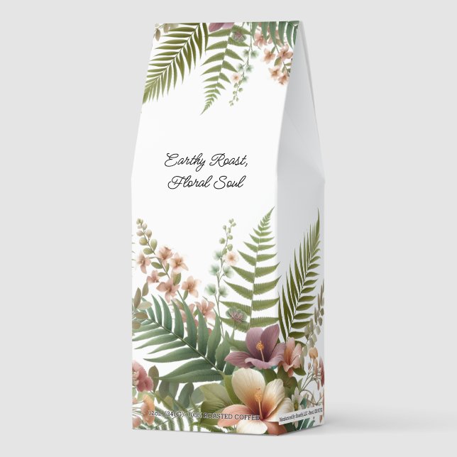 Charming Tropical Earthy Floral Coffee Bag (Front)