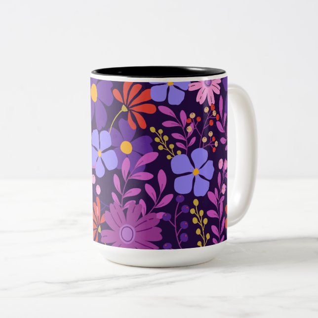 Charming Tropical Two-Tone Coffee Mug (Front Right)
