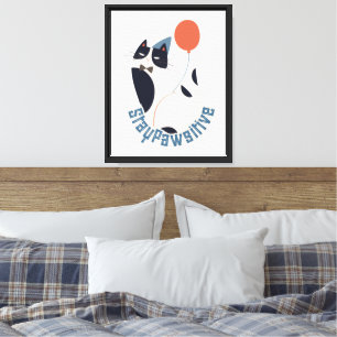 Charming Tuxedo Cat Stretched Canvas Print