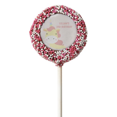 Charming Unicorn Birthday Chocolate Dipped Oreo Pop