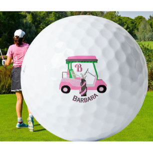 Charming Unique Golf Cart Clubs Monogram Name Golf Balls