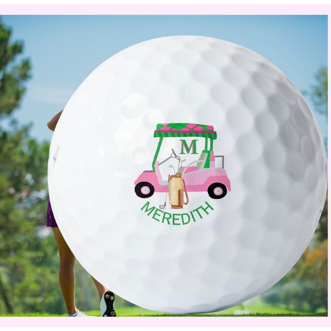 Charming Unique Golf Cart Clubs Monogram Name  Golf Balls (Creator Uploaded)