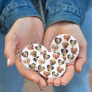 Charming Valentine Golden Retriever Dog Button