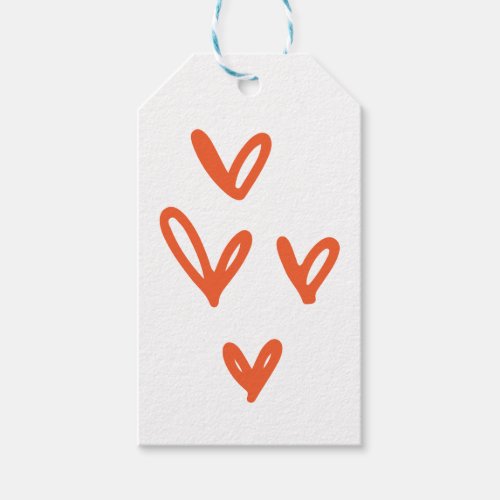 Charming Valentines Love Hearts Gift Tags