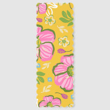 Charming Vibrant Yellow Pink Floral Bookmark