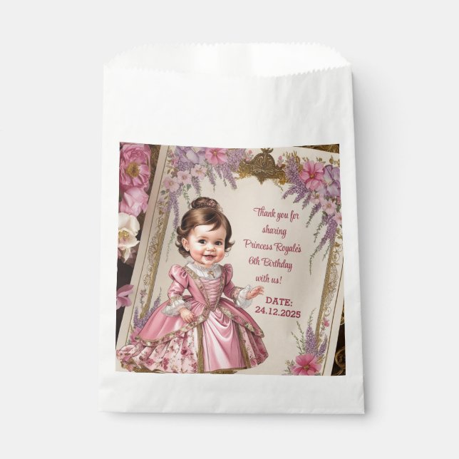 Charming Victorian 6th Birthday  Favor Bag (Front)