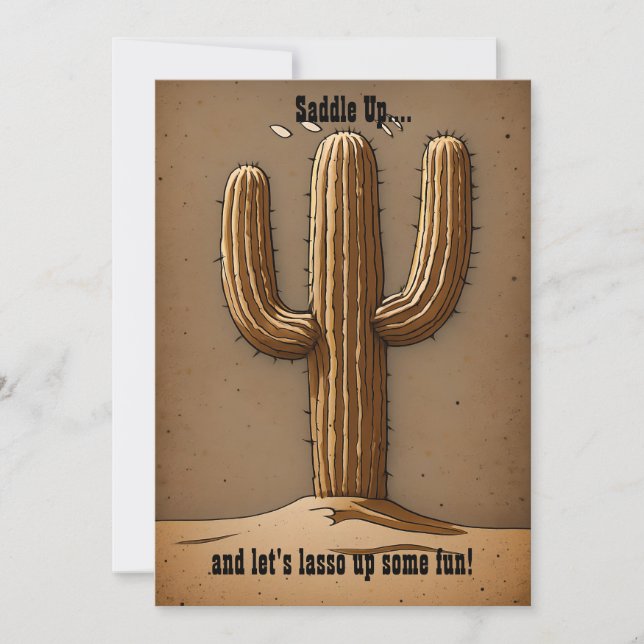 Charming Vintage Cactus Invitation (Front)
