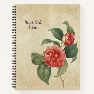 Charming Vintage Camellia Japonica Notebook