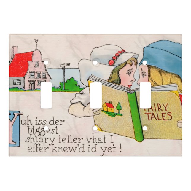 Charming Vintage Fairy Tale Illustration: Light Switch Cover (Front)