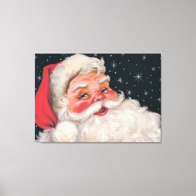 Charming Vintage Santa Claus Canvas Print (Front)