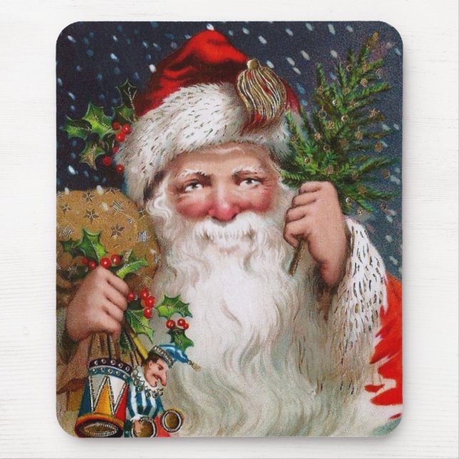 Charming Vintage Santa Claus Mouse Pad (Front)