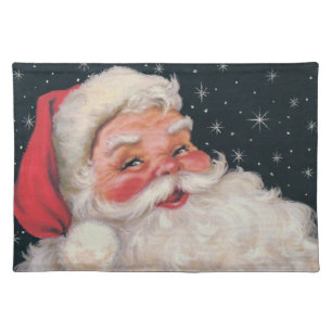 Charming Vintage Santa Claus Placemat