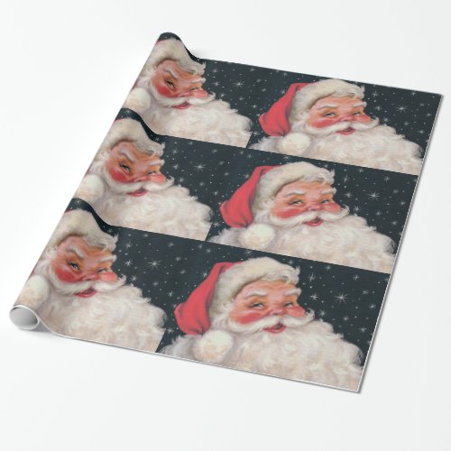 Charming Vintage Santa Claus Wrapping Paper