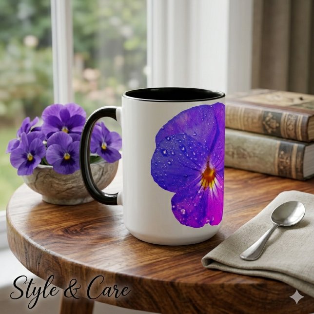 Charming Viola Flower Two Tone Coffee Mug Style (Charming Viola Flower Two Tone Coffee Mug Style)