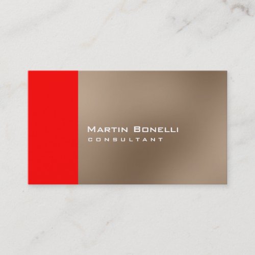 Charming Warm Beige Red Stripe Business Card