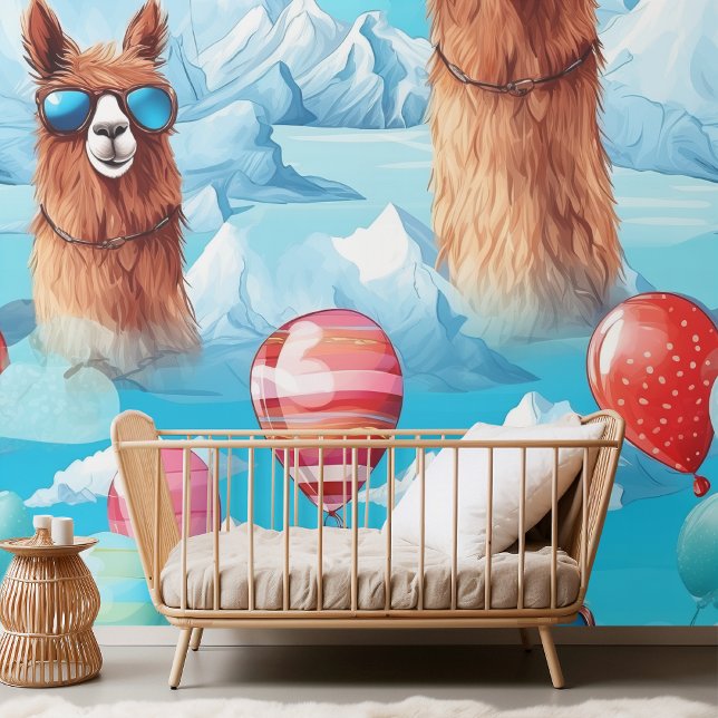 Charming Watercolor Llama & Desert Cacti Pattern  Wallpaper (Creator Uploaded)