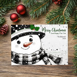 Charming Watercolor Snowman Christmas Holiday Card<br><div class="desc">This charming watercolor snowman card is ideal for spreading holiday cheer.</div>