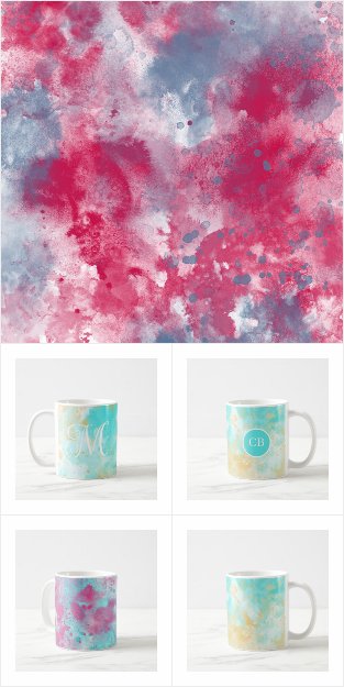 Charming Watercolor Wash Mugs