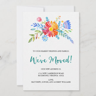 Charming Watercolor We've Moved Announcement