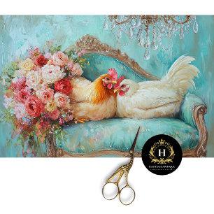 Charming Wedding Chickens Decoupage Tissue Paper