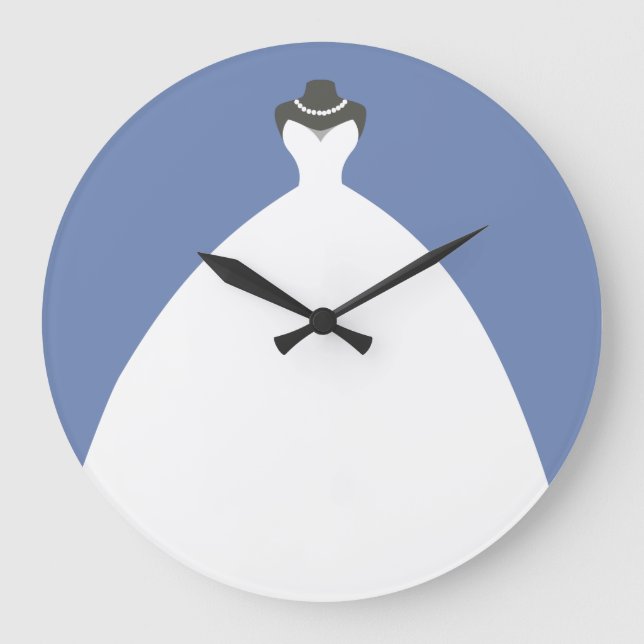 Charming Wedding Dress Large Clock (Front)