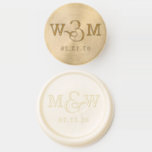 Charming Wedding Monogram and Date Wax Seal Stamp<br><div class="desc">A classic and charming wedding monogram design with the bride and groom's initials. Beneath the monogram is a custom wedding date.</div>