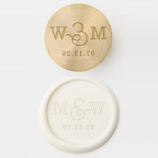 Charming Wedding Monogram and Date Wax Seal Stamp