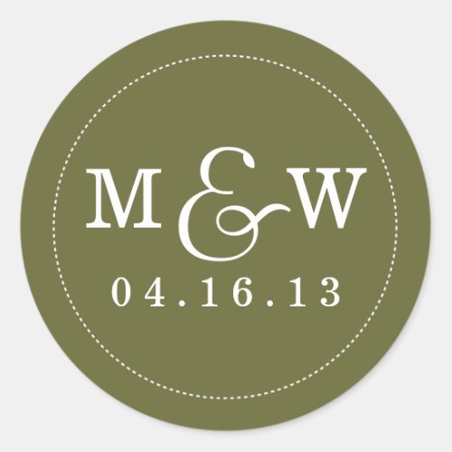 Charming Wedding Monogram Sticker _ Forest