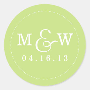 Charming Wedding Monogram Sticker - Lime