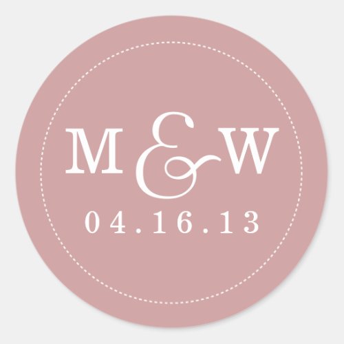 Charming Wedding Monogram Sticker _ Mauve