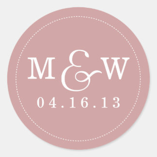 Charming Wedding Monogram Sticker - Mauve