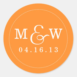 Charming Wedding Monogram Sticker - Orange