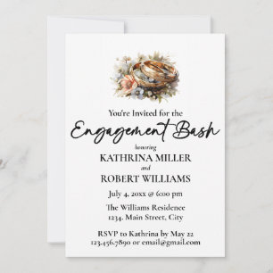Charming Wedding Ring, Engagement Bash Invitation