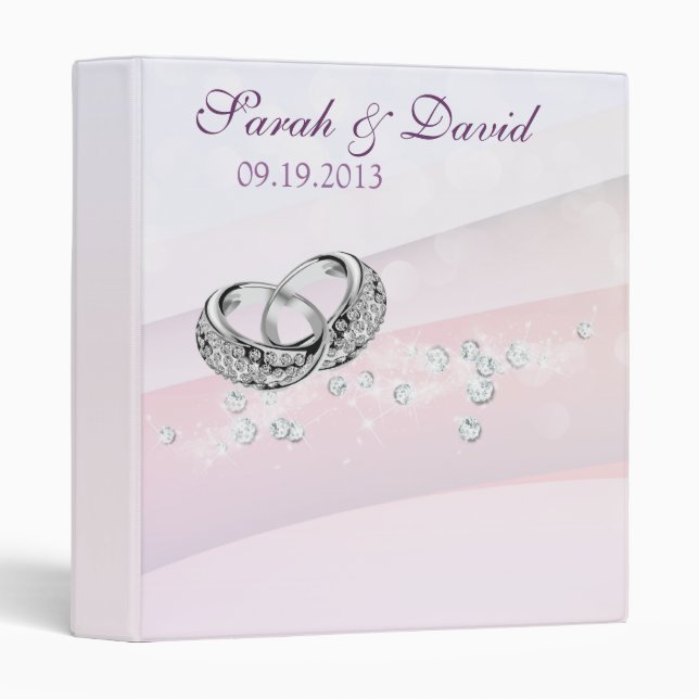 Charming Wedding Rings |Photo Keepsake Album 3 Ring Binder (Front/Spine)