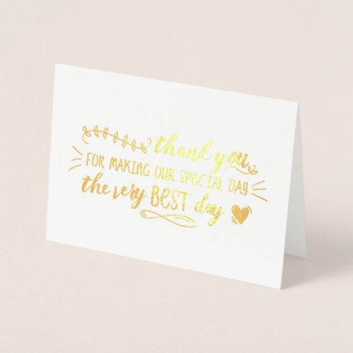 Charming Wedding Thank You Foil Card