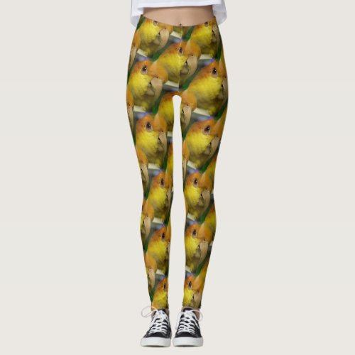 Charming White Bellied Caique Parrot Leggings