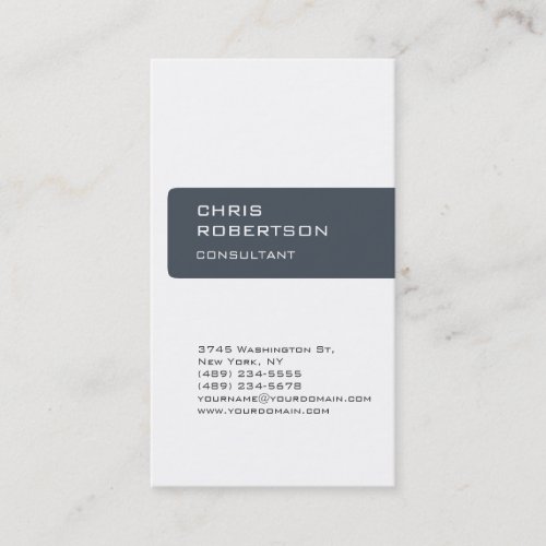 Charming White Gray Attractive Business Card